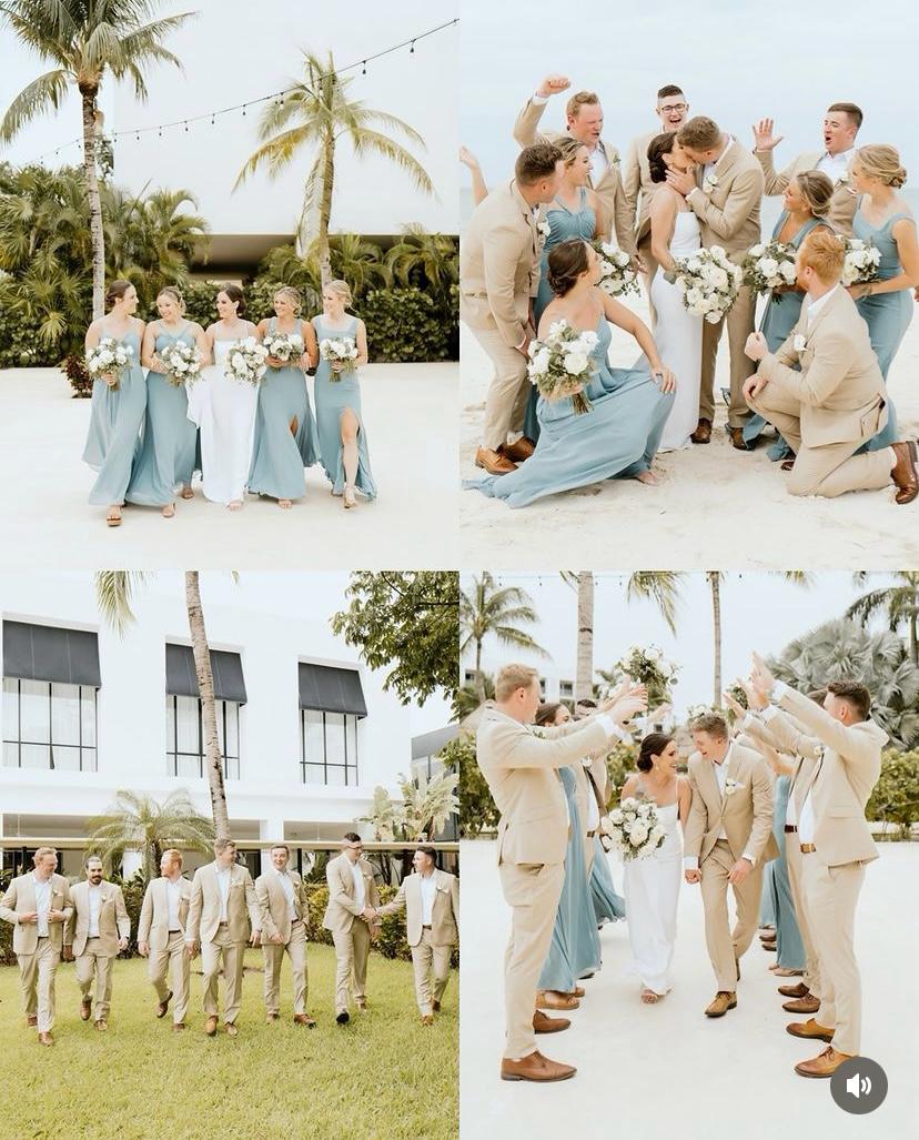 Bridal party in the Mexican Caribbean