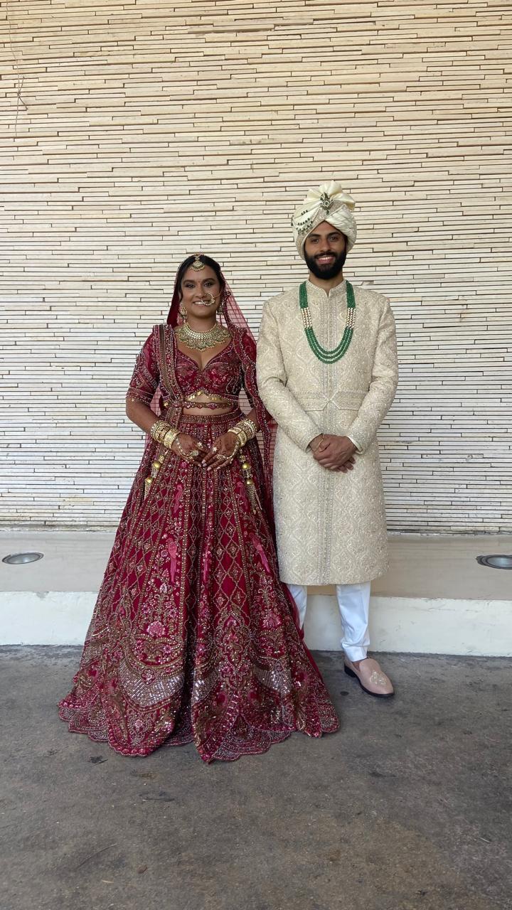 Traditional Indian bride and groom portrait